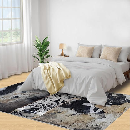 Dragons Rug for Living Room, Fantasy Animals 5x8 Area Rug Magical Creatures Rug for Bedroom Non-Slip Indoor Floor Carpet, Low Pile Resistant Carpet for Dining Room, Office, Home Decor