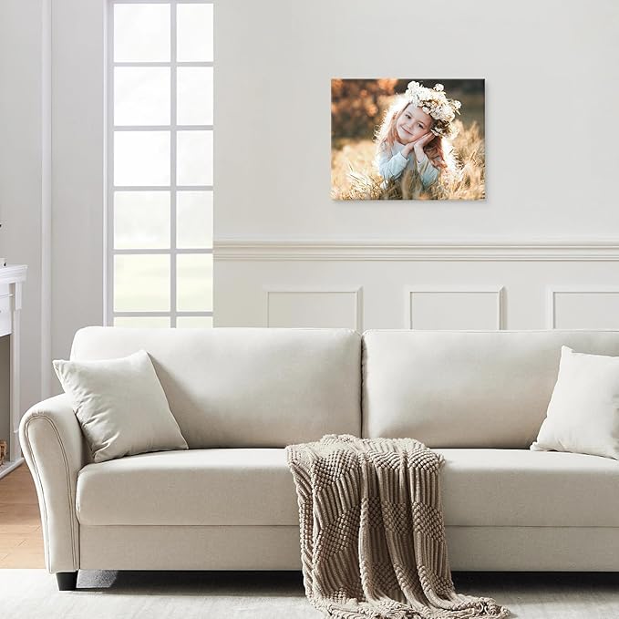 YYYYHPP Canvas Prints with Your Photos, Personalized Photo to Canvas Wall Art,Canvas Printing for Wedding, Family, Baby, Pets, Home Office Decor, Wrapped Frame 14"x11"