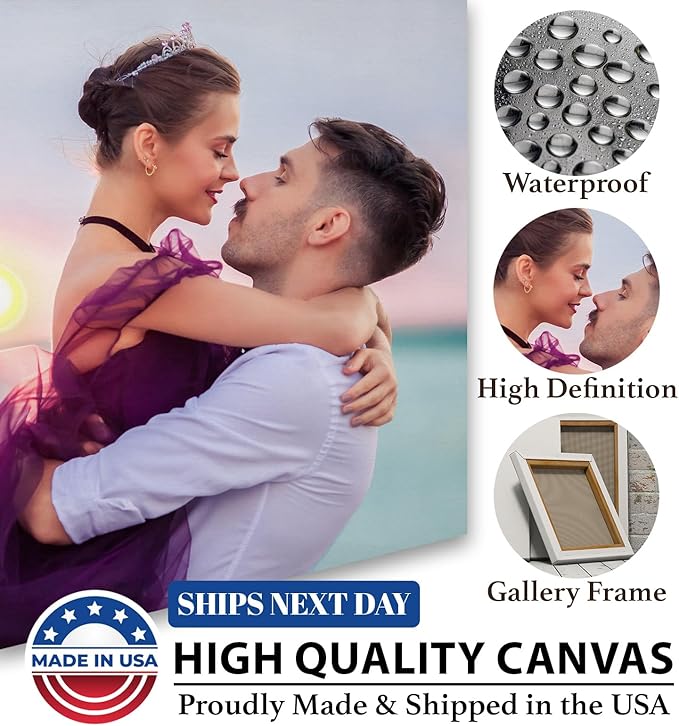 TreeDeal Custom Canvas Prints with Your Photos, Framed 36” x 24” Personalized Pictures Print, Customized Photo to Canvas Wall Art Ideal for Home Decor Gift Wrapping Pets Family Baby Wedding