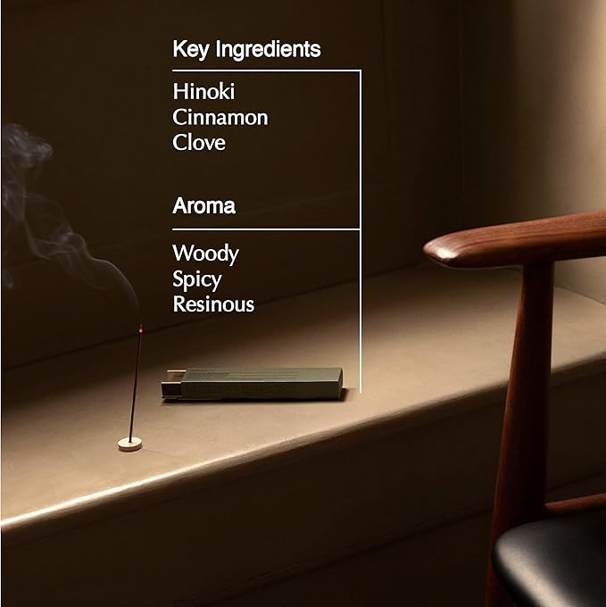 Aesop Murasaki Aromatique Incense | Fresh, Woody Resins of Hinoki and Warm Spice | with Kanuma Pumice Holder | 33 Sticks