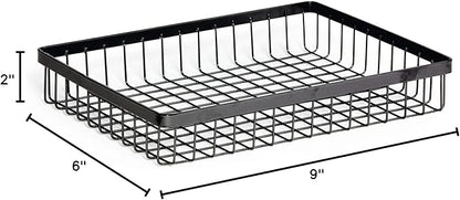G.E.T. WB-1292-MG Rectangular Metal Storage Wire Basket for Pantry, Produce and More, 9" x 6" x 2"