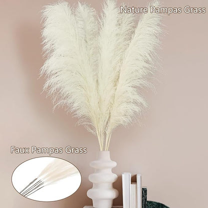 10pcs 40'' White Pampas Grass Tall Decor - Pompas Floral, Tall Pampas Grass for Floor Vases, Living Room Floor, Floor Plants, Plumas para, and Grass Wall Decor