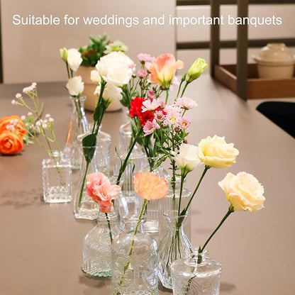 Glass Bud Vases Set of 25, 25 Sizes of Small Flower Vase for Party or Home Table Decorations