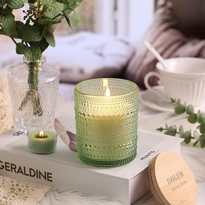 Eucalyptus & Sage Soy Scented Candles for Home- 6.3oz 42H Natural Soy Wax Aromatherapy Jar Candle with Strong Scent, Decorative Aesthetic Candles for Relax, Meditation, Bathroom, Luxury Gift for Women