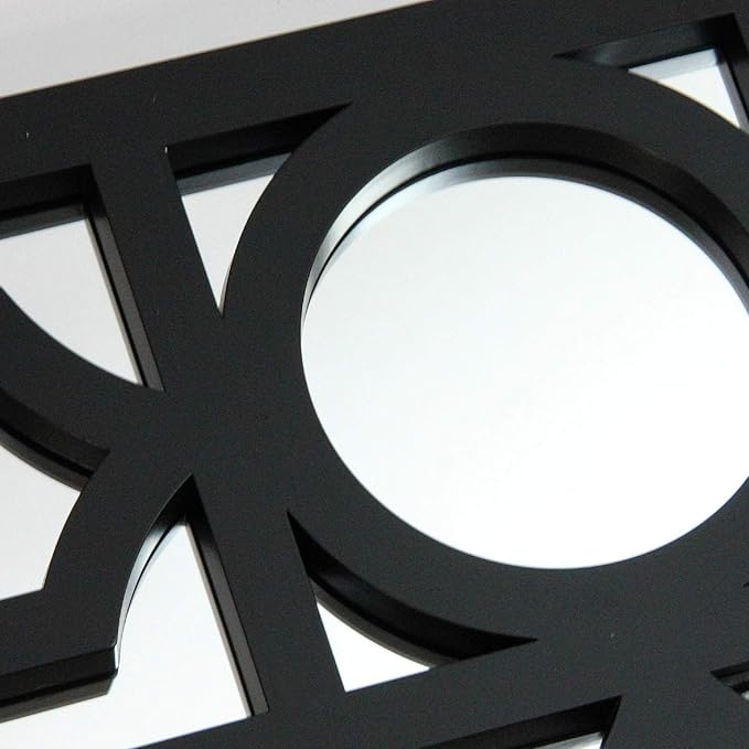 Northlight 29.5" Black Framed Geometric Style Rectangular Wall Mirror