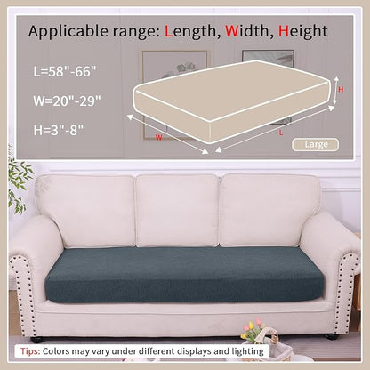 hyha Waterproof Couch Cushion Covers, Waterproof Sectional Couch Covers for 3 Cushion Sofa for Pets, Stretch Sofa Slipcover Washable with Elastic Bottom(Large, Dark Grey)