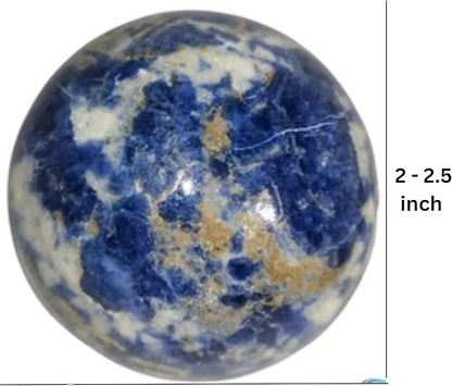 Jet Sodalite Crystal Ball 50-55 mm – Natural Healing Gemstone Sphere for Positive Energy, Meditation, Reiki, Chakra Balancing, Home Décor & Collectible Crystal