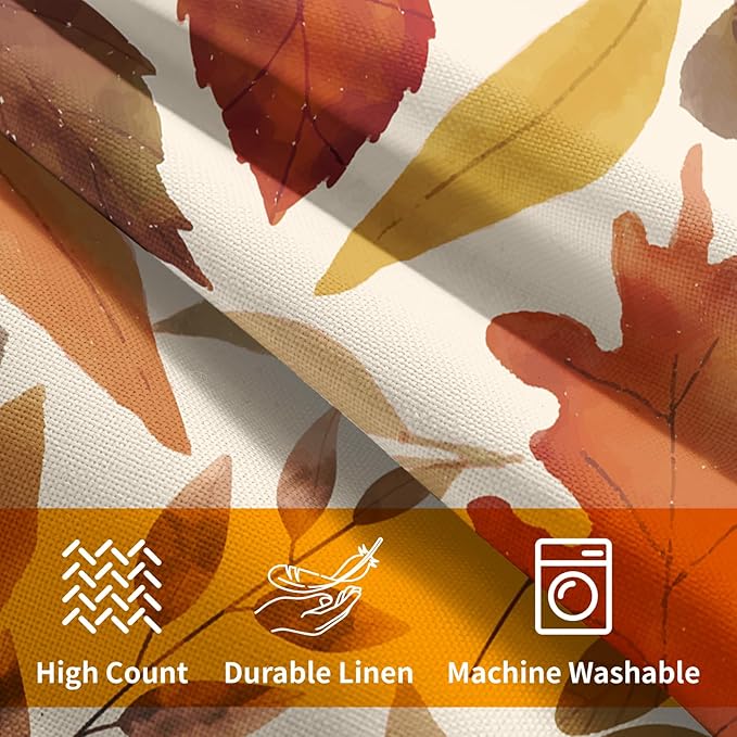 Fall Leaf Pillow Covers 20x20 Set of 2 Brown Beige Maple Leaves Autumn Harvest Throw Pillow Cases with Zipper Outdoor Decorative Cushion Cover Rustic Decoration Farmhouse Home Sofa Couch Bed Decor