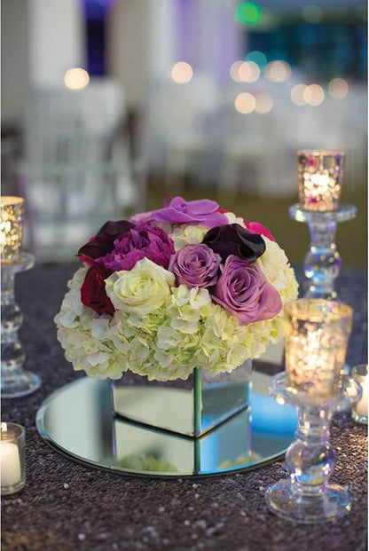 WGVI WGV Large Round Mirror Plate 10" Diameter, 4.5 mm Thickness, Frameless Sanded Edges, Quality Thick Candle Tray, Home Event Party Wedding Table Centerpiece Wall Decor, 1 Piece