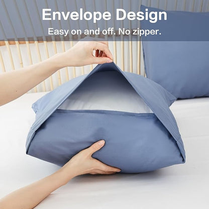 ROSGONIA Queen Comforter Set Slate Blue, 3pcs Queen Size Comforter(1 Boho Blue Comforter & 2 Pillowcases) All Season Lightweight Bedding Blanket Quilt