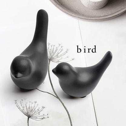 Notakia Small Birds Statues Home Decor Modern Style Decorative Ornaments for Living Room Decor, Bedroom, Office Desktop, Cabinets (Black 2Pcs Birds)
