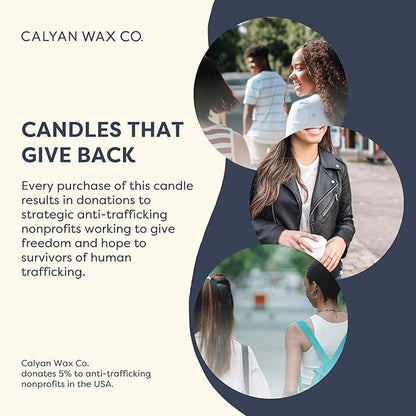 Calyan Wax Co. Musk & Teakwood 2 Wick Scented Candle - 37 Hour Burn - Luxury Non Toxic Soy Wax Candles - Long Lasting Large Glass Jar Candle for Home - 8.8oz