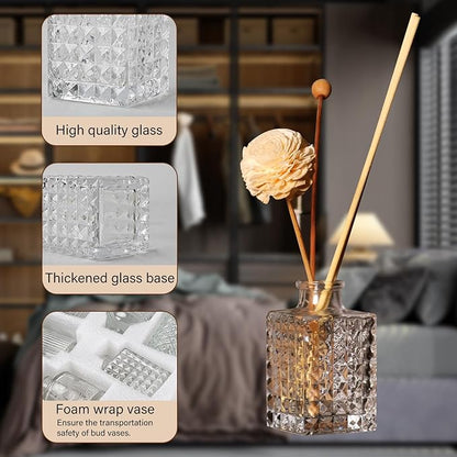 Glass Bud Vases Set of 25, 25 Sizes of Small Flower Vase for Party or Home Table Decorations
