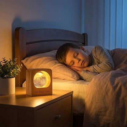 Custom 3D Crystal Photo Night Light Personalized Photo Crystal Ball Engraved Picture Lamp with Wood Base Memorial Gift for Pets Family Couple Birthday Valentine's Day (Style 3)