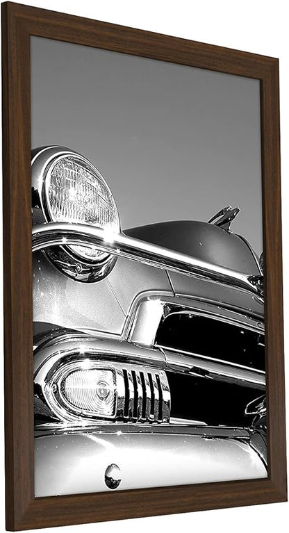 Americanflat 18x24 Poster Frame with Polished Plexiglass - Wide Picture Frames Made of Engineered Wood for Vertical or Horizontal Wall Display - Epic Collection - Walnut