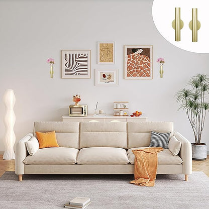 2 Pack Wall Mounted Flower Tube Metal Flower Vase with Sticker for Flower Display Decoration(Gold)