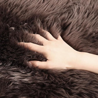LLB Genuine Sheepskin Area Rug Wool Rug Fur Carpet Fluffy Shaggy Fur Rug for Living Room Kids Bedroom Real Sheepskin Throw Lambskin Rugs Sofa Chair Seat Covers (Chocolate Brown, 2 x 3 ft Sheepskin)