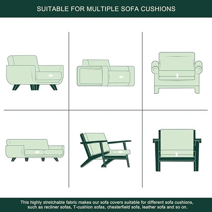 CHUN YI Stretch Loveseat Couch Cushion Cover Suitable for 2 Settee, Sofa Seat Slipcover with Spandex Jacquard Fabric(Medium,Teal)