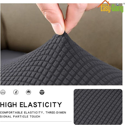 Easy-Going Stretch Cushion Cover Sofa Cushion Furniture Protector Sofa Seat Sofa slipcover Sofa Cover Soft Flexibility with Elastic Bottom(Chair Cushion,Dark Gray)