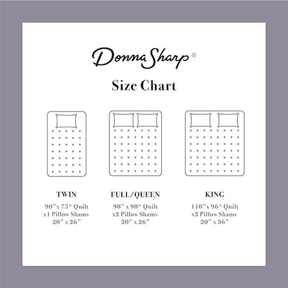 Donna Sharp Contemporary Polyester Quilt Set - Sea Breeze Star - 2-Piece Twin Size Quilt Set, Includes Quilt, and Pillow Sham Perfect for Coastal and Souhtwest Decor