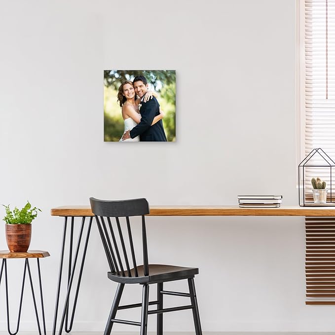 YYYYHPP Canvas Prints with Your Photos, Personalized Photo to Canvas Wall Art,Canvas Printing for Wedding, Family, Baby, Pets, Home Office Decor, Wrapped Frame 12"x12"