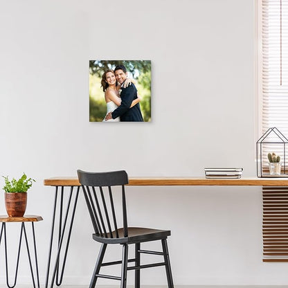 YYYYHPP Canvas Prints with Your Photos, Personalized Photo to Canvas Wall Art,Canvas Printing for Wedding, Family, Baby, Pets, Home Office Decor, Wrapped Frame 12"x12"