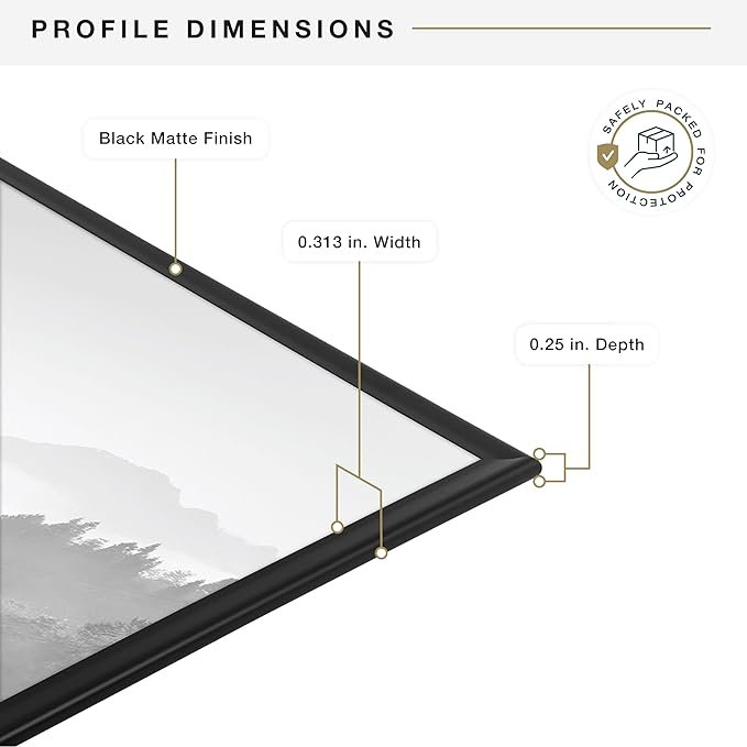 MCS Original Poster Frame 16x24 Black Lightweight Vertical & Horizontal Wall Hanging Large Picture Frame for Posters, Art Prints & Gallery Wall (3-Pack)