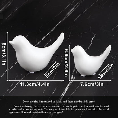 Notakia Small White Birds Statues Home Decor Modern Style Decorative Ornaments for Living Room Decor, Bedroom, Office Desktop, Cabinets (2Pcs White Birds)