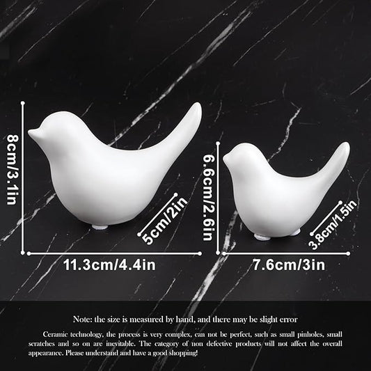 Notakia Small White Birds Statues Home Decor Modern Style Decorative Ornaments for Living Room Decor, Bedroom, Office Desktop, Cabinets (2Pcs White Birds)