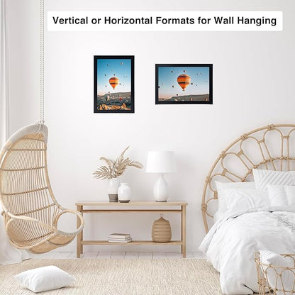 6x8 Picture Frame Set of 2 Black for Wall Hanging or Tabletop- Wall Mounting Horizontally or Vertically, 6 x 8 Wall Gallery Poster Photo Frames for 6 by 8 Photo,2 Pack, Black
