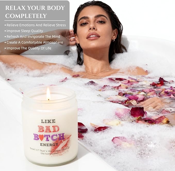 Lavender Scented Aromatherapy Candle - Natural Soy Wax, Long-Lasting, Ideal Gift for Her/Him (Birthday/Valentine’s Day/Christmas)
