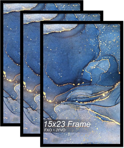 15x23 Picture Frame Set of 3, Black Frame for 15 x 23 Inch Picture Poster Photo, Light Weight and High Transparent 15 by 23 Frame for Wall - 3 Pack/Black/15 x23