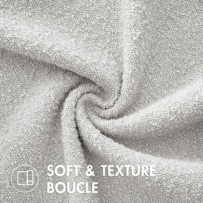 MIULEE 18x18 Inch Decorative Pillow Covers for Couch Bed Set of 2 Textured Boucle Neutral Winter Throw Pillows Light Grey Accent Solid Cushion Pillowcases Sofa Livingroom Home Decor