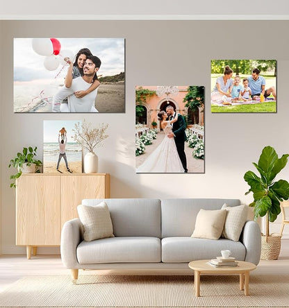 TreeDeal Custom Canvas Prints with Your Photos, Framed 30” x 20” Personalized Pictures Print, Customized Photo to Canvas Wall Art Ideal for Home Decor Gift Wrapping Pets Family Baby Wedding