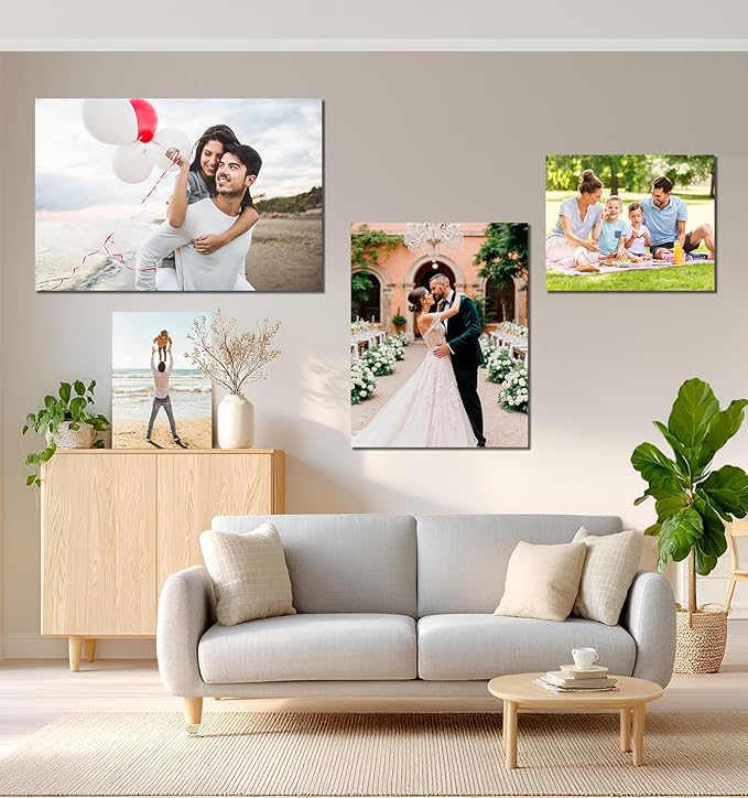 TreeDeal Custom Canvas Prints with Your Photos, Framed 11” x 14” Personalized Pictures Print, Customized Photo to Canvas Wall Art Ideal for Home Decor Gift Wrapping Pets Family Baby Wedding