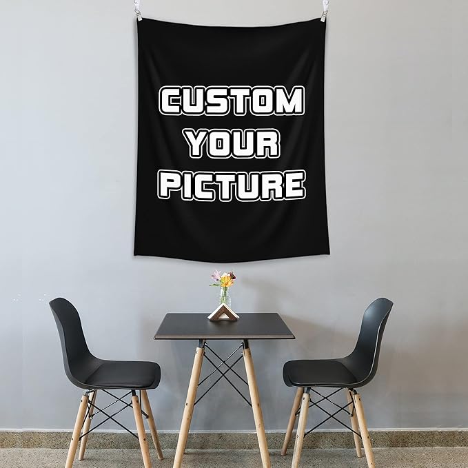 BLINGPAINTING Custom Tapestry - Upload Images, Personalized Backdrop, Create Your Own Wall Hanging - Living Room, Bedroom, Dorm - Home Decor (60" W x 80" L)