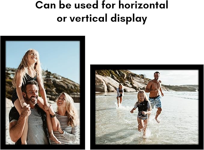 Americanflat 13x18 Picture Frame with Polished Plexiglass - Black Picture Frame - Wide Photo Frames Made of Engineered Wood for Vertical or Horizontal Wall Display - Epic Collection - Black