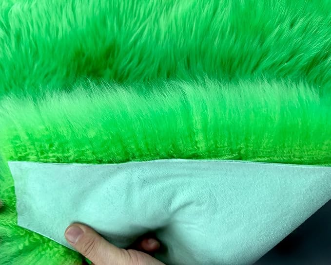 HUAHOO Premium Genuine Sheepskin Rug Camel Real Australia Sheepskin Natural Lambskin Fur Area Rug Seat Covers for Kids Bedroom Sofa Chair Cover Pets Dogs Mat Double Pelt/2' x 6' Green