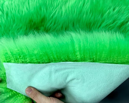 HUAHOO Premium Genuine Sheepskin Rug Camel Real Australia Sheepskin Natural Lambskin Fur Area Rug Seat Covers for Kids Bedroom Sofa Chair Cover Pets Dogs Mat Double Pelt/2' x 6' Green