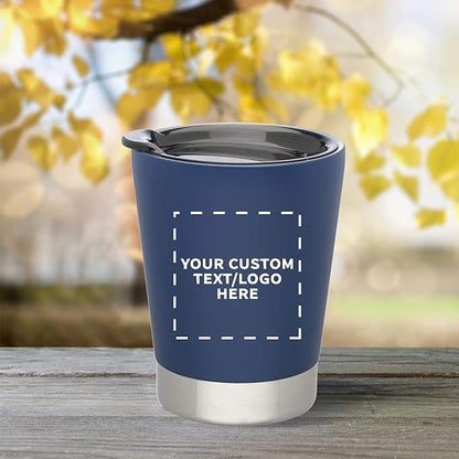 Personalized 12 oz. Itsy Vacuum Insulated Travel Mugs - 12 Pack - Custom Text, Logo - Blue