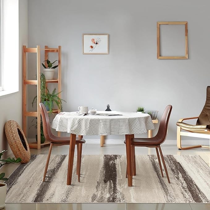 LUXE WEAVERS Rug Modern Area Rug Stain Resistant, Brown/Size 6x9