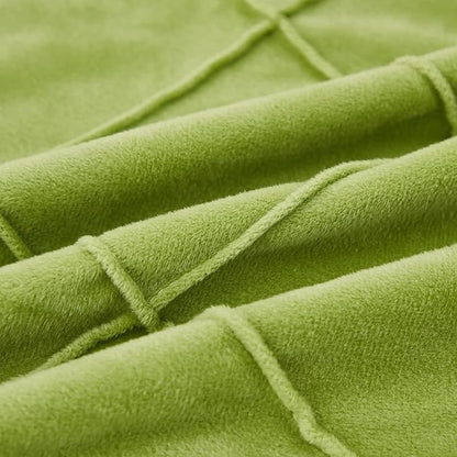 JAUXIO Diamond Pinch Pleated Crystal Velvet Pillowcases 2 Pack Solid Pintuck Throw Cushion Cover for Home Decor Hidden Zipper Closure (Apple Green, Standard)