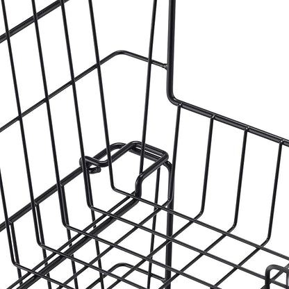 TRINITY 2-Pack Stackable Metal Wire Storage Baskets With Handles, Black, 14 Inches