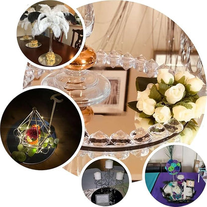 Efavormart 12" Round Glass Mirror Wedding Party Table Decorations Centerpieces - 4 PCS