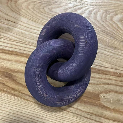 Wood Knot Décor-2 Link Wooden Chain Link Home Decor,Coffee Table Decor Book Shelf Decor Accents Art Decor Living Room Decor Items (Purple)