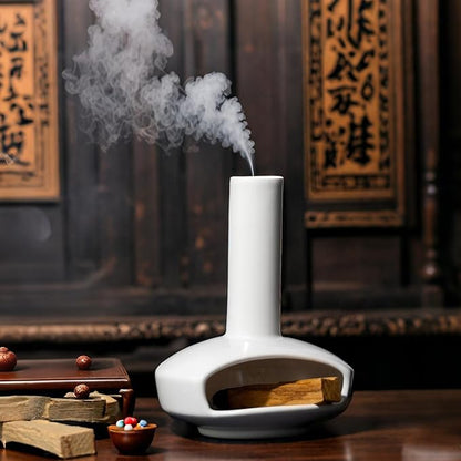 Handcrafted Palo Santo Holder Mini Chiminea Cone Incense Stick Burner Ceramic for Meditation Accessories Unique Design High Temperature Resistance Ideal for Yoga Aromatherapy Relaxation