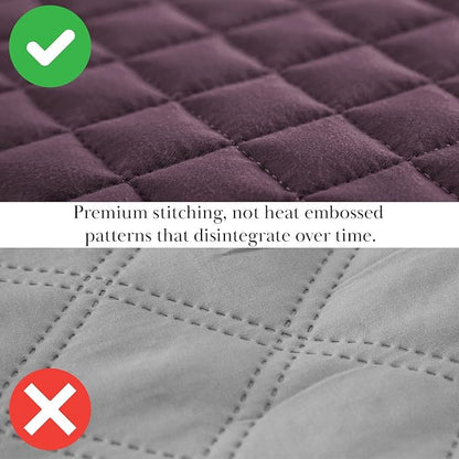 Southshore Fine Living, Inc. Twin XL Comforter Quilt Set, Dorm Bedding Essentials, Stain Resistant, Machine Washable Purple Bed Spread, Twin XL Quilt Bedspread Set with Matching Pillow Sham, Purple