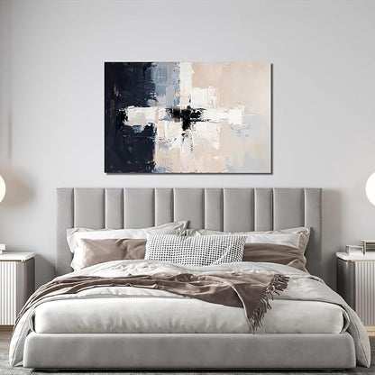 Abstract Wall Art Decor Modern Wall Art Pictures for Living Room Abstract Canvas Art Wall Decor Artwork for Walls Black and White Wall Art Decor White Wall Art Prints Home Office Decorations 32" X 48"