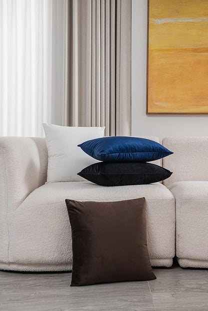 Couch Pillow Cases 12x20 Navy: 2 Pack Cozy Soft Velvet Rectangular Throw Pillow Covers for Farmhouse Home Decor