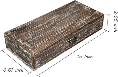 Wooden Drawers Organizer Soild Farmhouse Style RetroDesktop Drawer Storage Box Organizer With Drawers, Office Organization for Countertop Table To Store Mail, Phone, Suppliers, Glasses (Retro)
